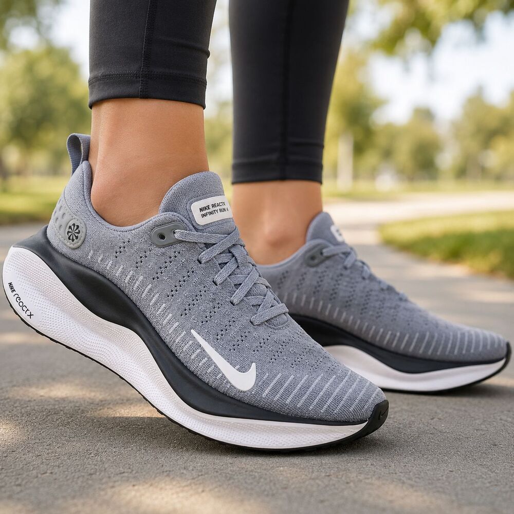 Nike ReactX Infinity Run 4 Shoes Womens Size 10 Gray Knit Running Sneakers Gym